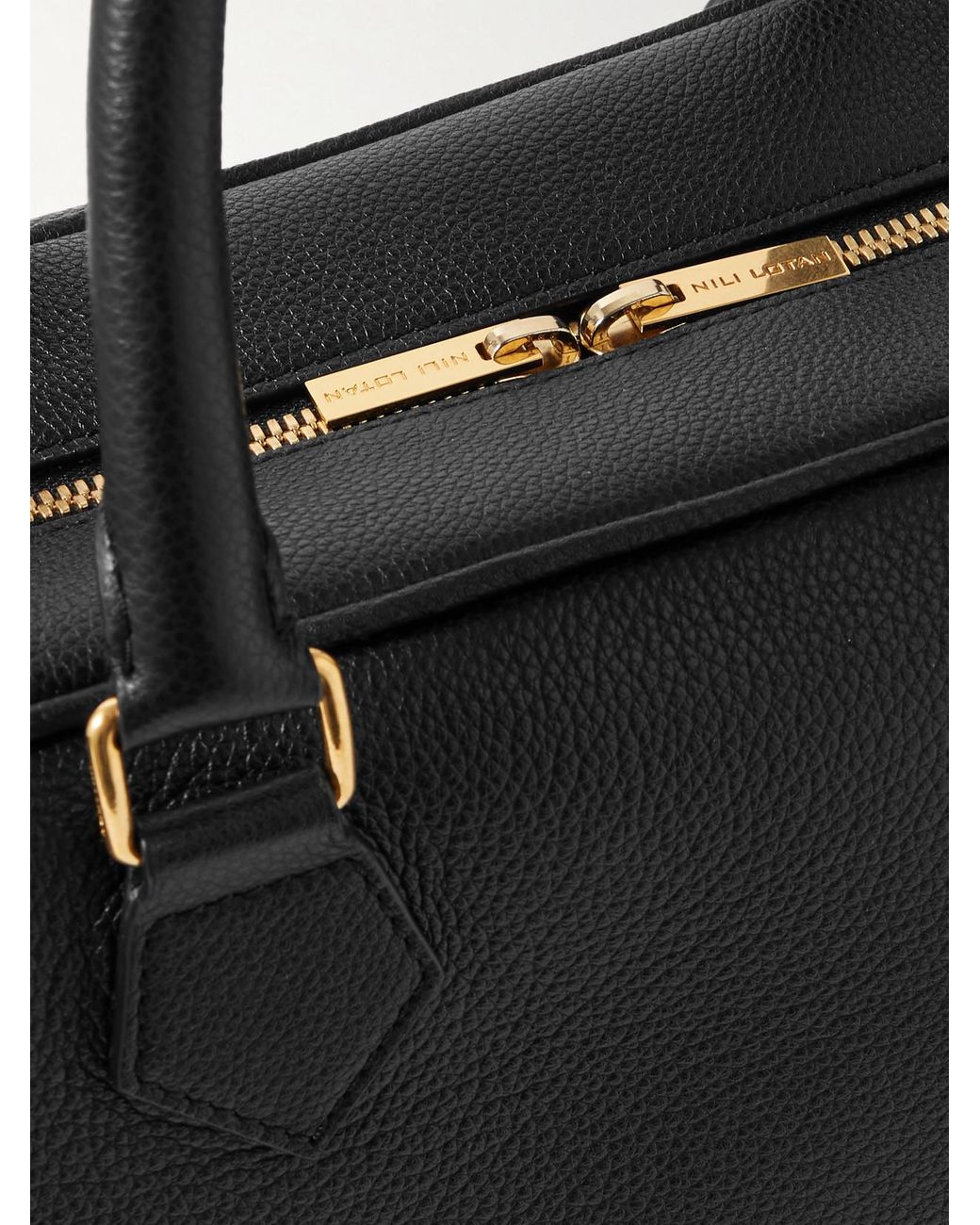 Nili Lotan Black Jaclyn Textured-Leather Tote