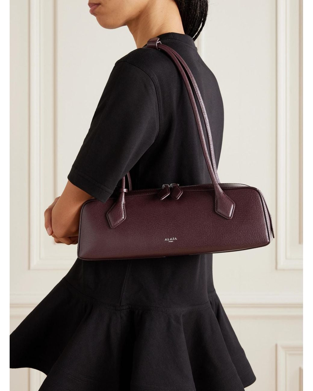 Alaïa Purple Le Teckel Textured-Leather Shoulder Bag