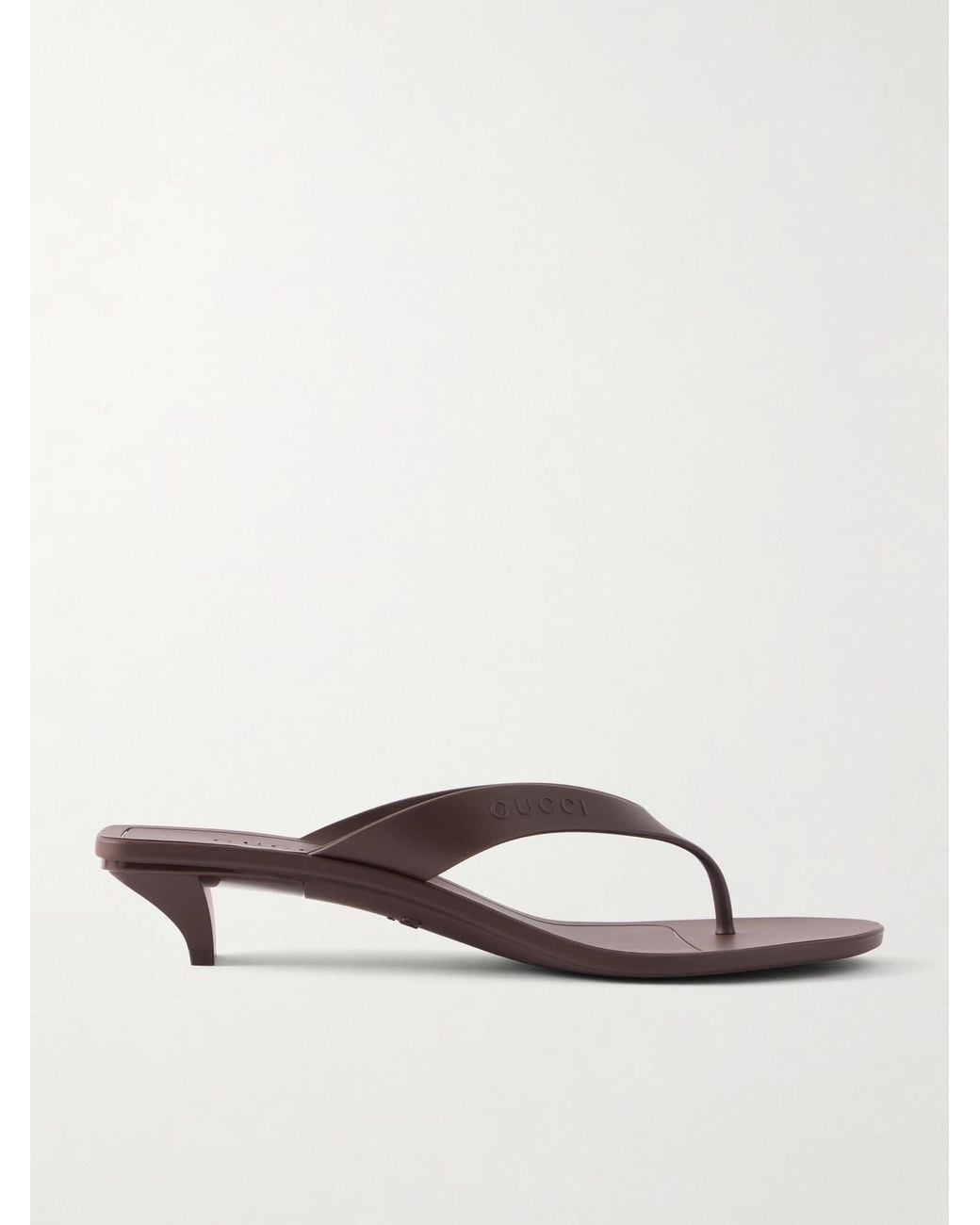 Gucci Brown Rubber Sandals