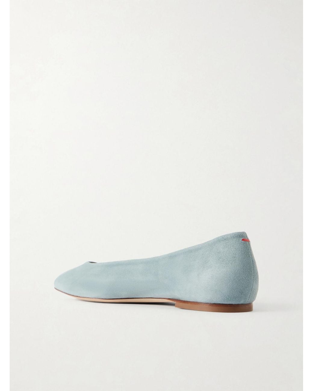 Aeyde White Ellie Suede Ballet Flats