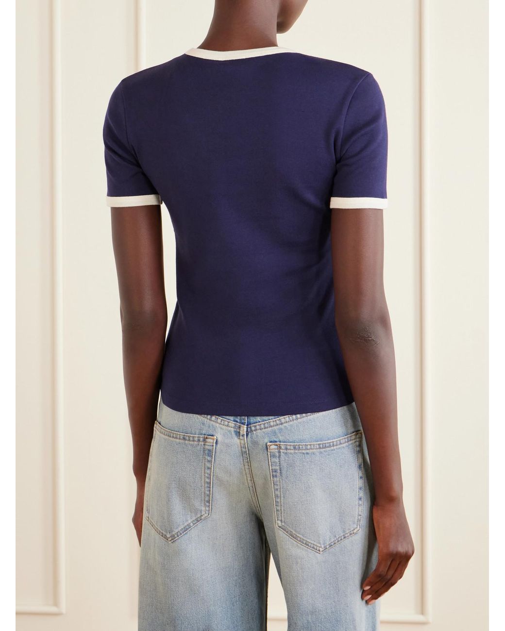 Saint Laurent Blue Cotton-Jersey T-Shirt