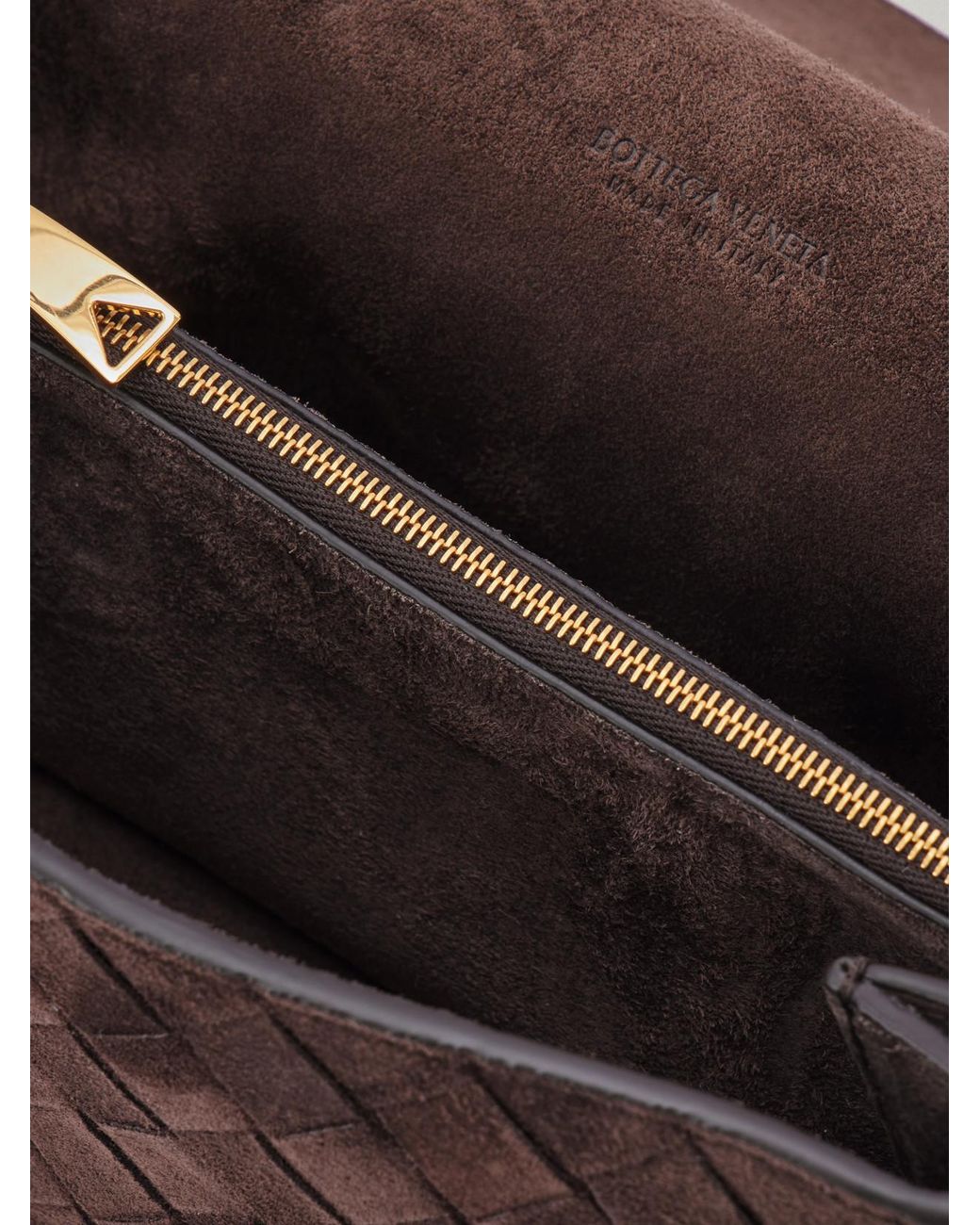 Bottega Veneta Brown Notturno Intrecciato Suede Shoulder Bag