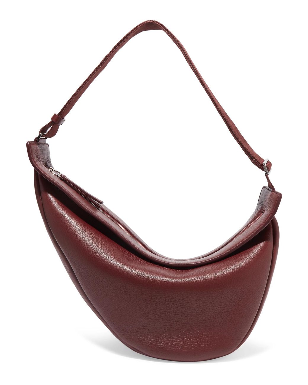 The Row Slouchy Banana Large Textured-leather Shoulder Bag in Purple