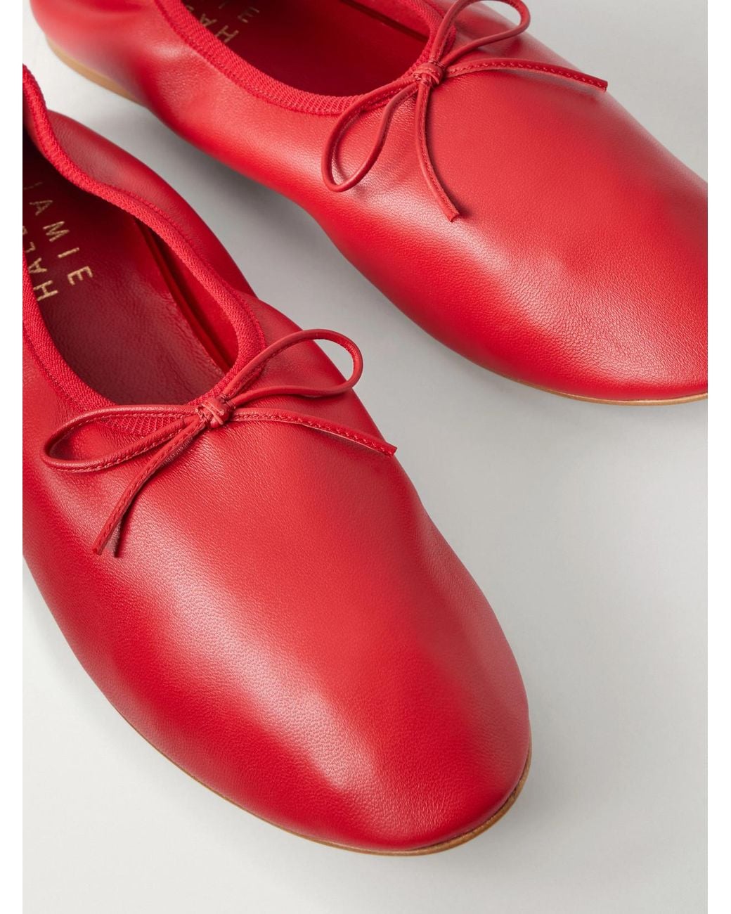 Jamie Haller Red The High Vamp Leather Ballet Flats