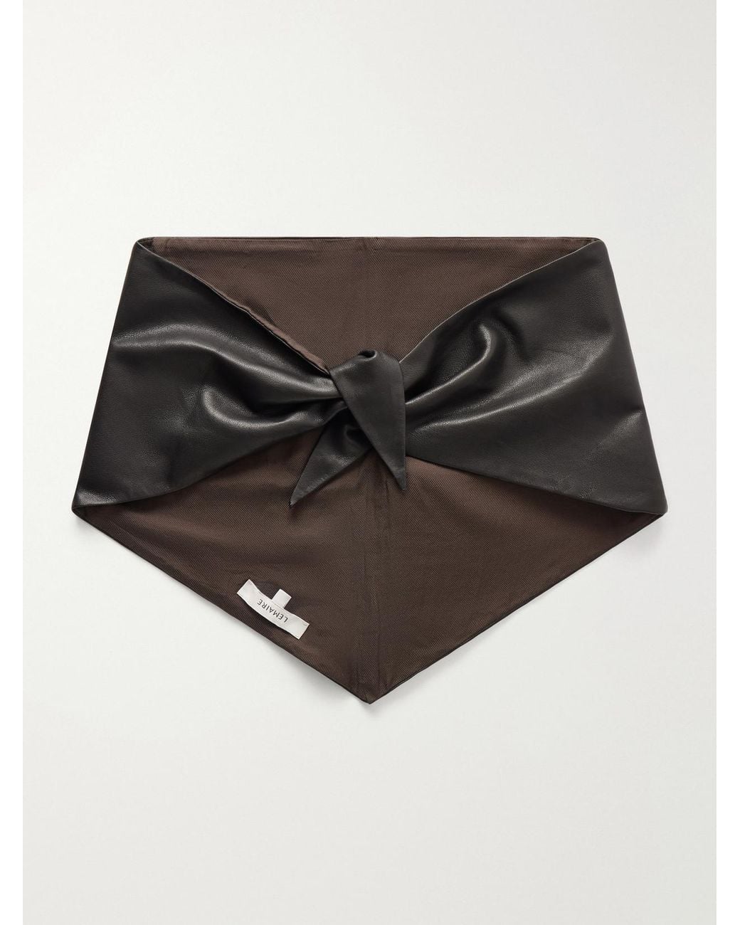 Lemaire Black Textured-Leather Scarf