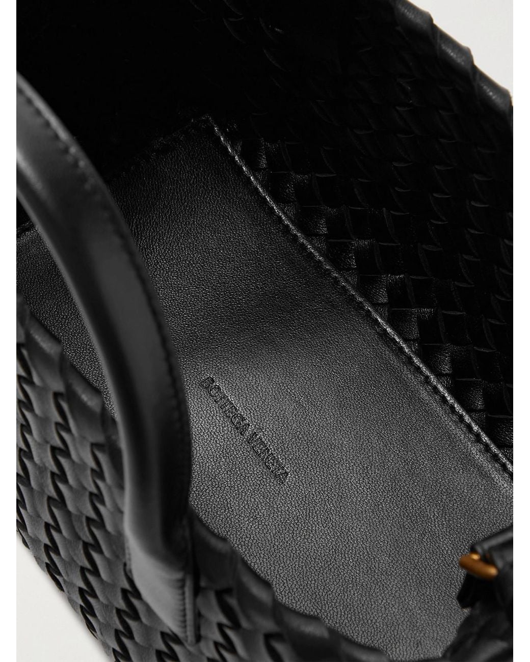 Bottega Veneta Black Cabat Mini Intrecciato Leather Tote