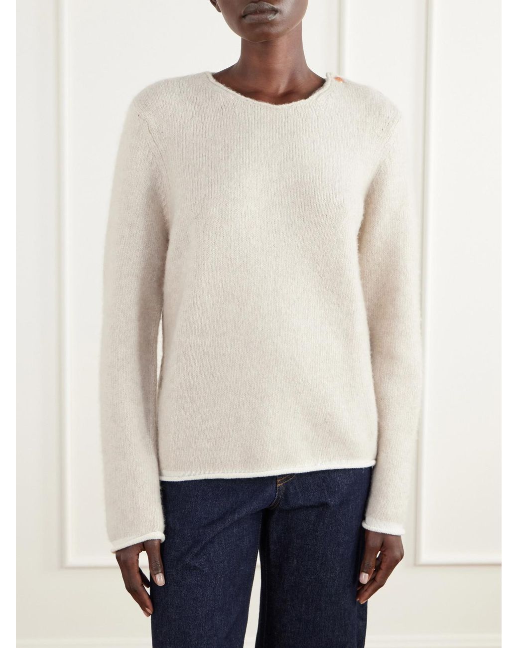 God's True Cashmere Natural Carnelian Cashmere-Bouclé Sweater