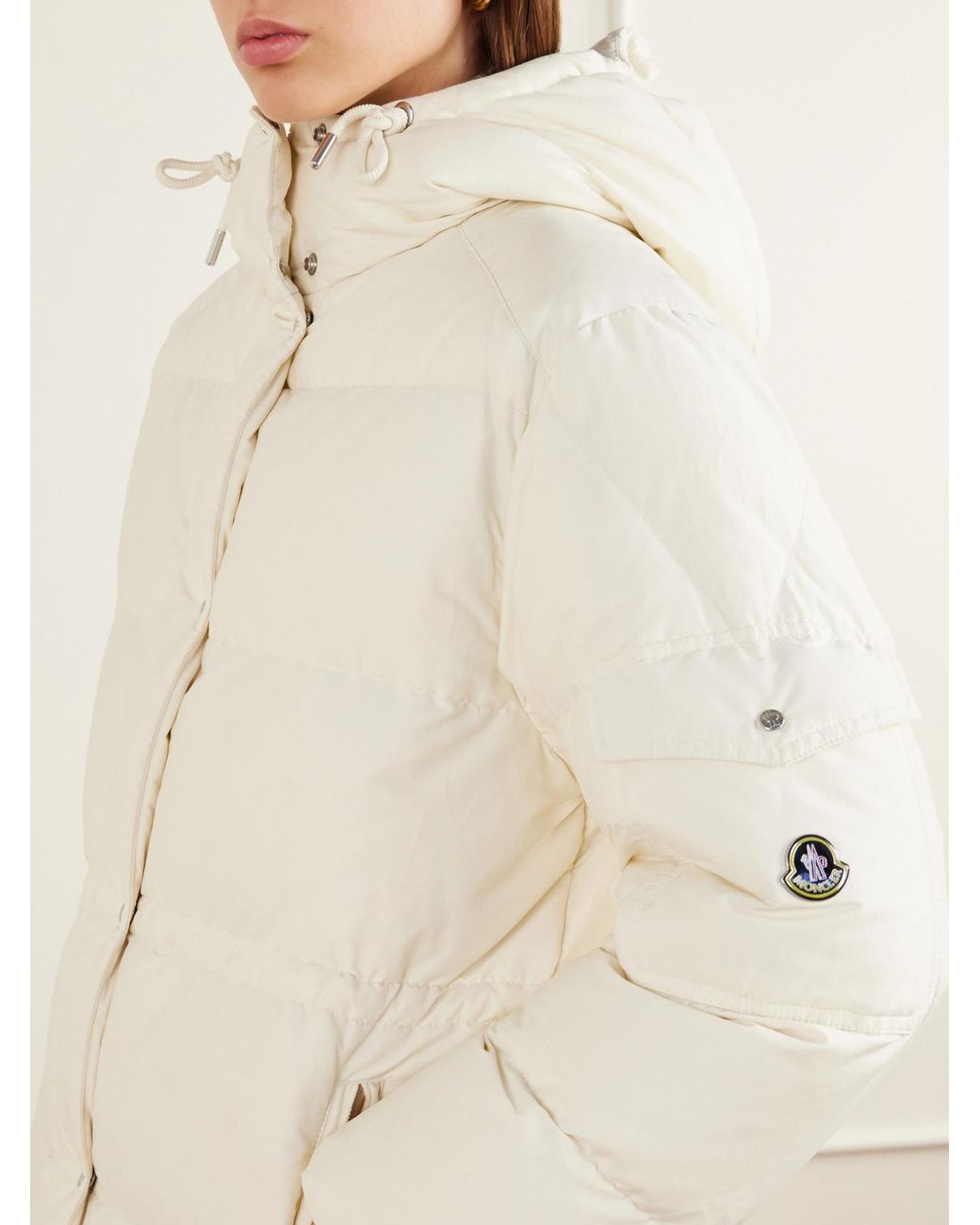 Moncler Natural Himalaya Hooded Quilted Cotton-Blend Shell Down Jacket