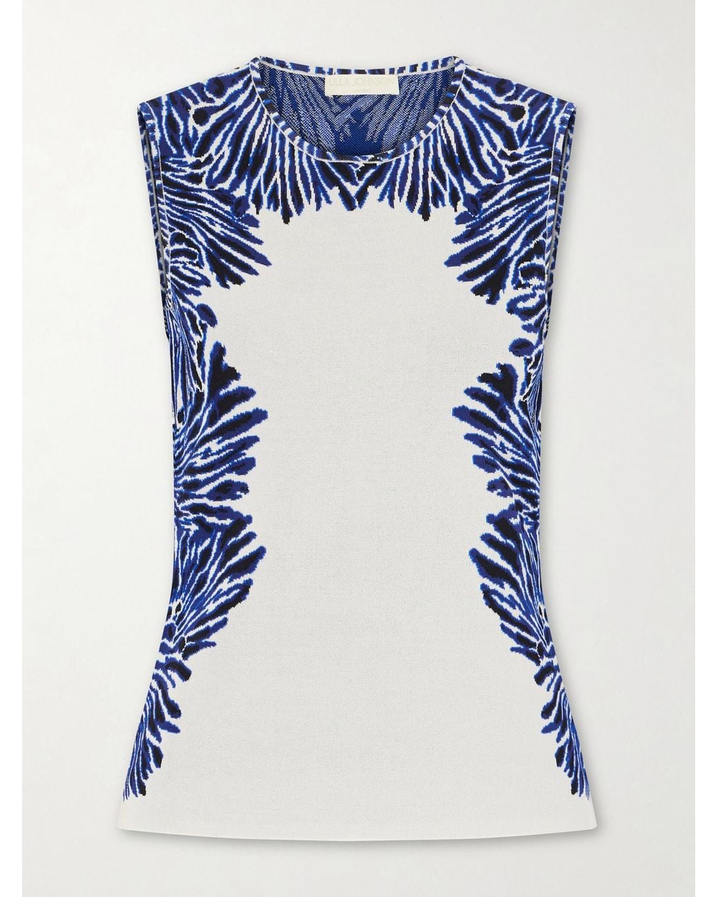 Ulla Johnson Blue Aylin Jacquard-Knit Tank