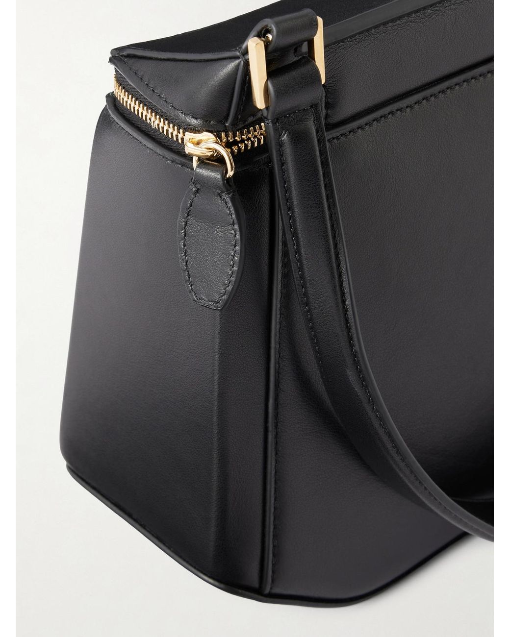 Totême Black Clip Leather Shoulder Bag