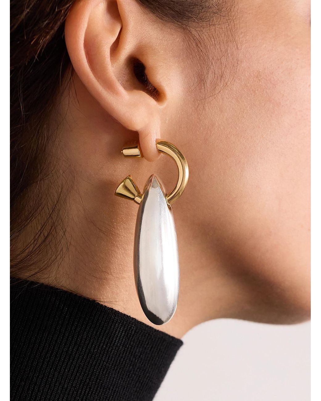 Bottega Veneta White Plated And Earrings
