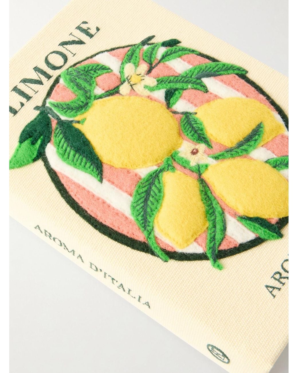 Olympia Le-Tan Metallic Aroma D'Italia Appliquéd Embroidered Canvas Clutch