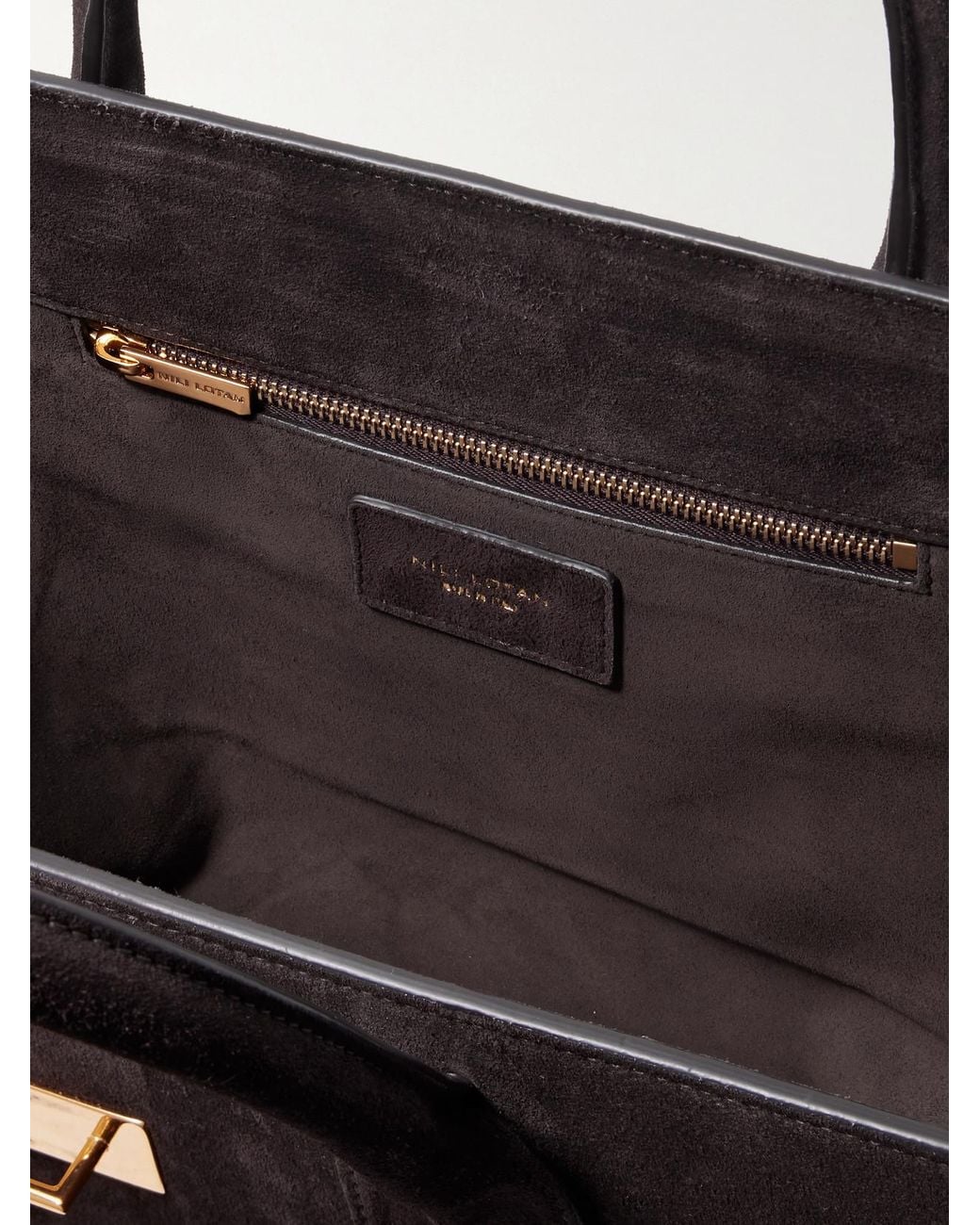 Nili Lotan Black Lou Suede Tote