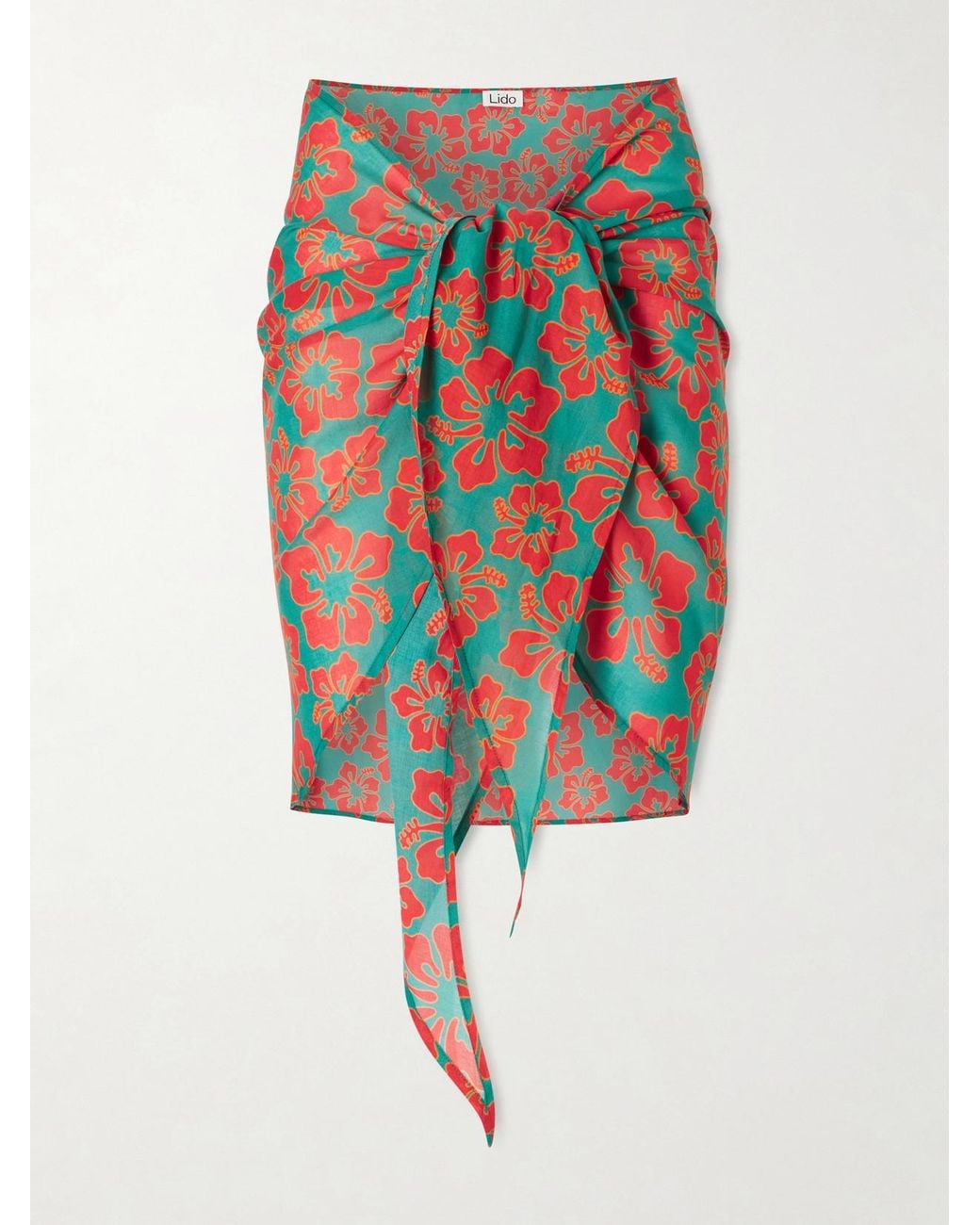 Lido Multicolor Floral-Print Cotton-Voile Sarong