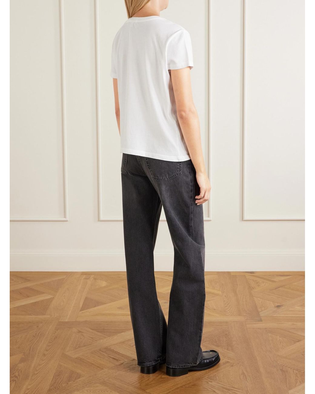 Agolde White Long Line Adine Organic Cotton-Jersey T-Shirt