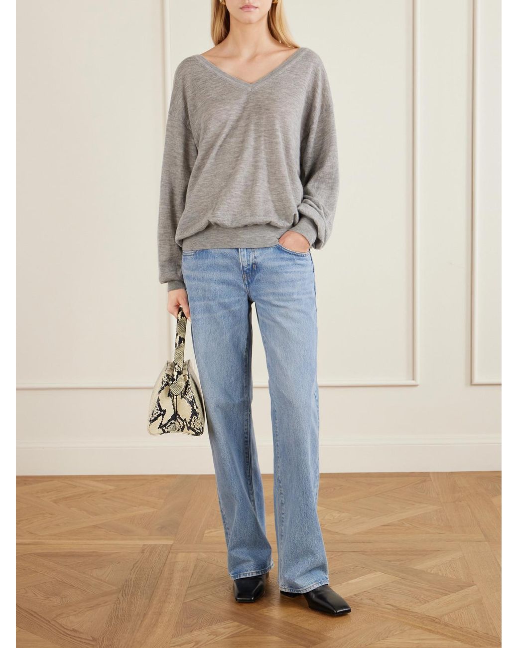 FRAME Gray Cashmere Sweater