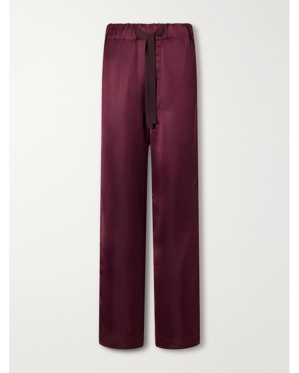 Sanderlak Purple Satin Wide-Leg Pants