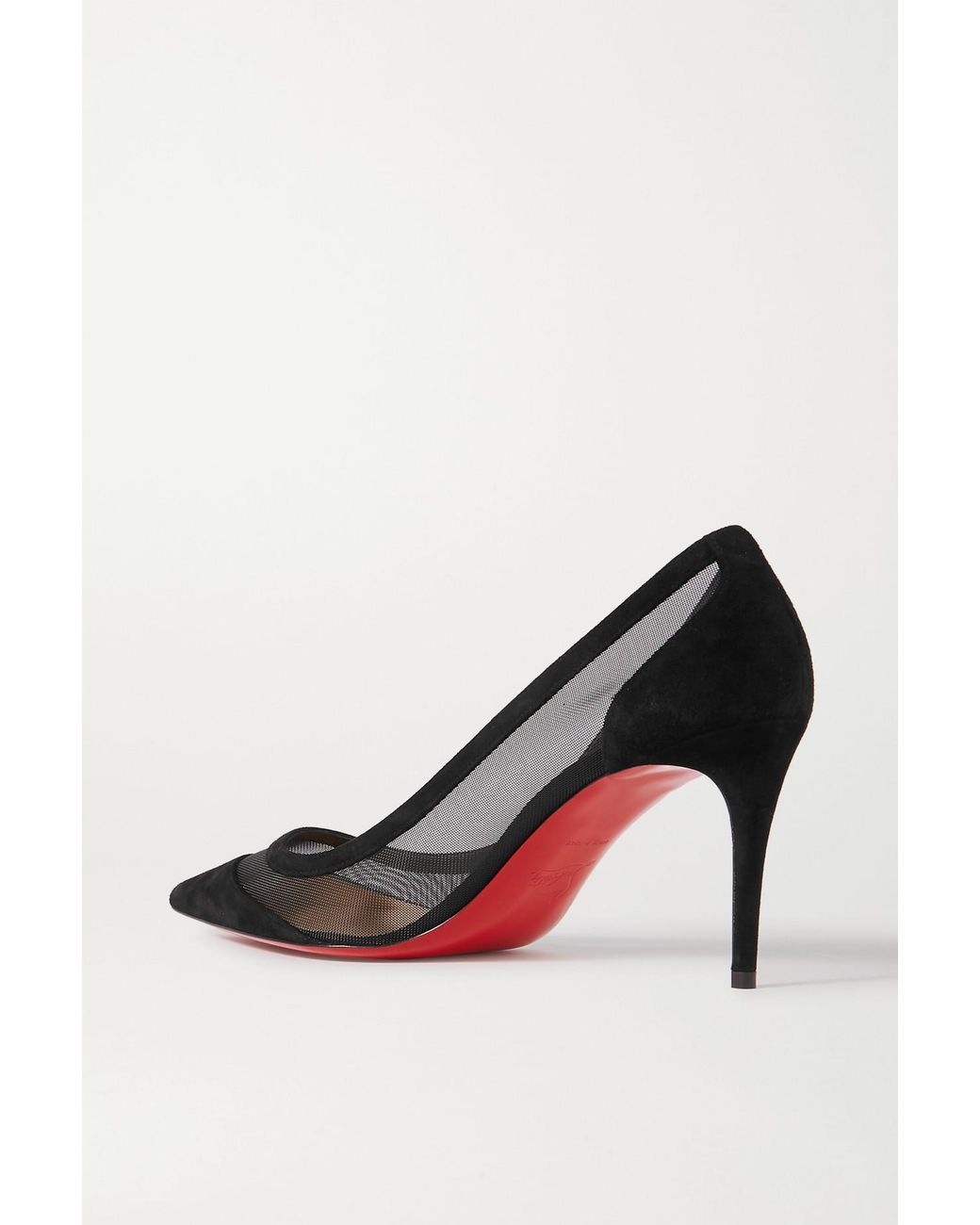 Christian Louboutin Galativi 85 Suede And Mesh Pumps in Black | Lyst