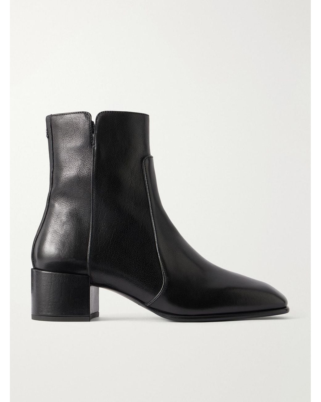 Jimmy Choo Black Eliot 45 Full-Grain Leather Ankle Boots