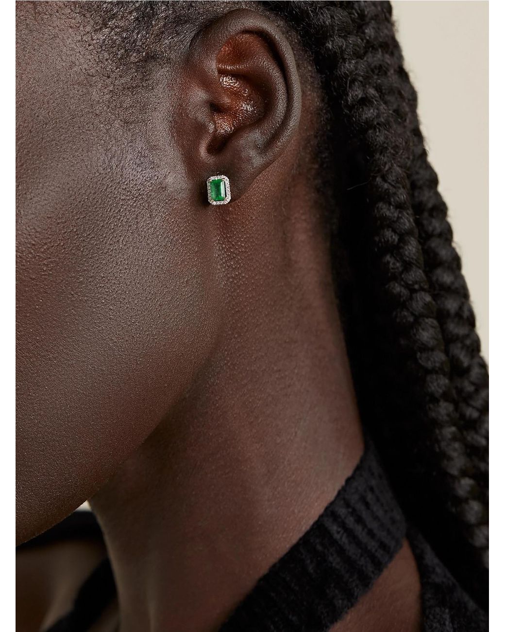Mateo Green 14-Karat, Emerald And Diamond Earrings