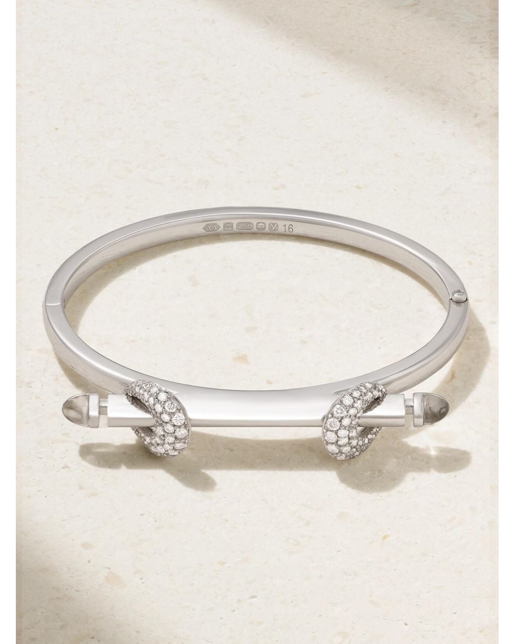 ANANYA Natural Chakra Icon 18-Karat, Diamond And Quartz Bangle