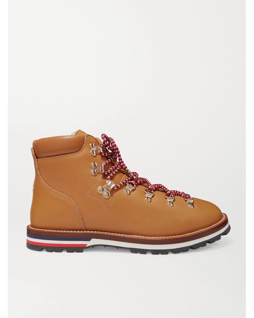 Moncler Brown Blanche Shearling-lined Leather Ankle Boots