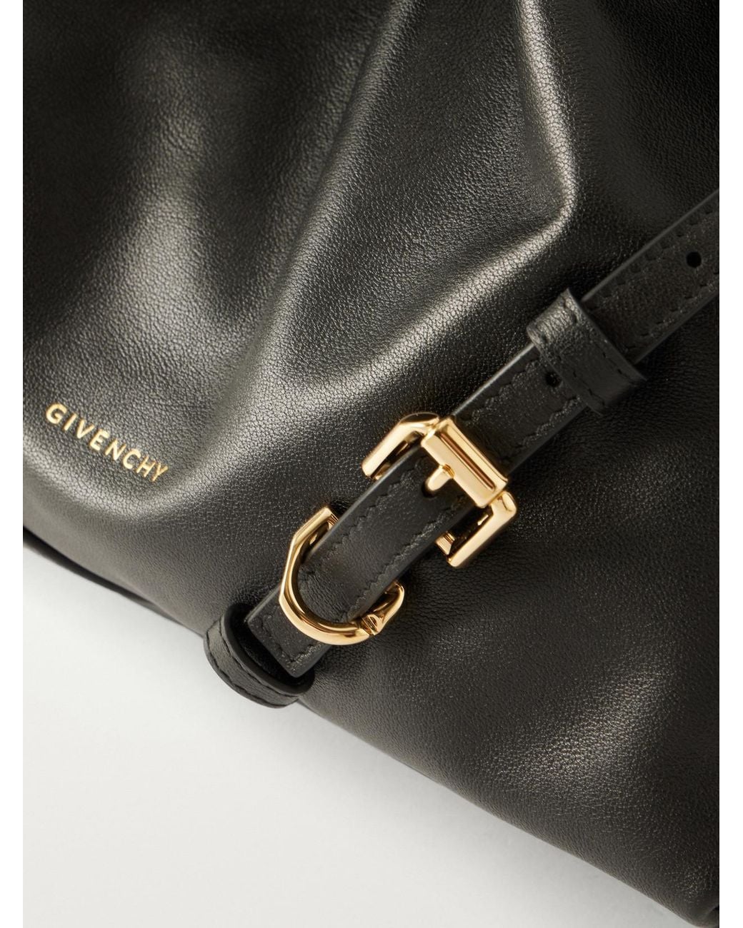 Givenchy Black Voyou Small Embellished Leather Bucket Bag