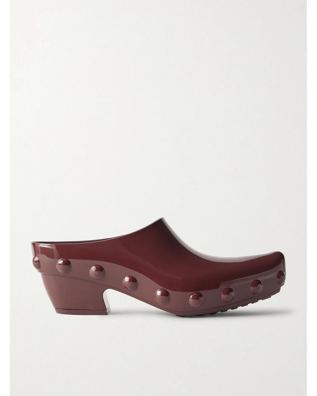 Bottega Veneta Brown Gondola Studded Rubber Mules