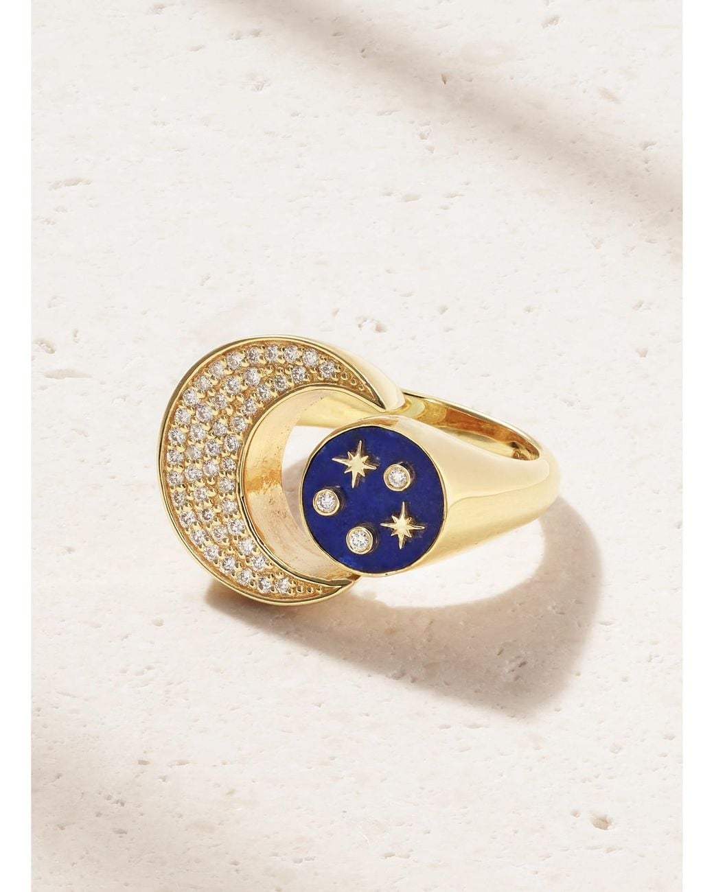 Sydney Evan Metallic Celestial 14-Karat, Lapis Lazuli And Diamond Ring