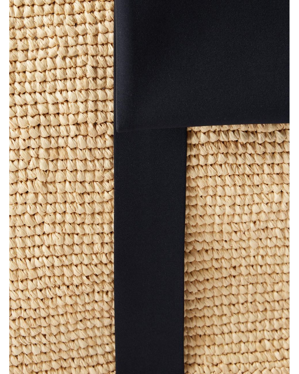 Eres Black Faux Raffia Tote Bag