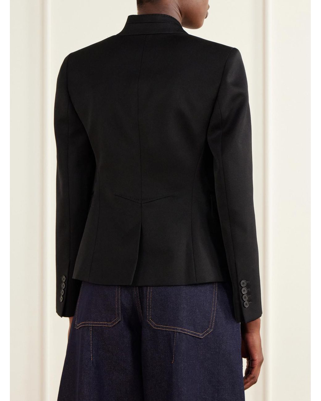Givenchy Black Reverse Lapel Wool Grain De Poudre Jacket