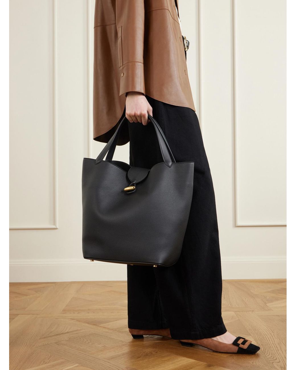 SAVETTE Blue The Anello Leather Tote
