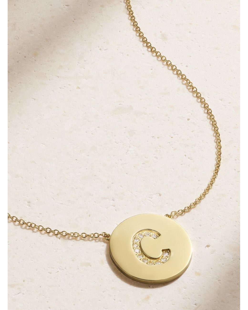 Jennifer Meyer Natural Initial 18-Karat Diamond Necklace