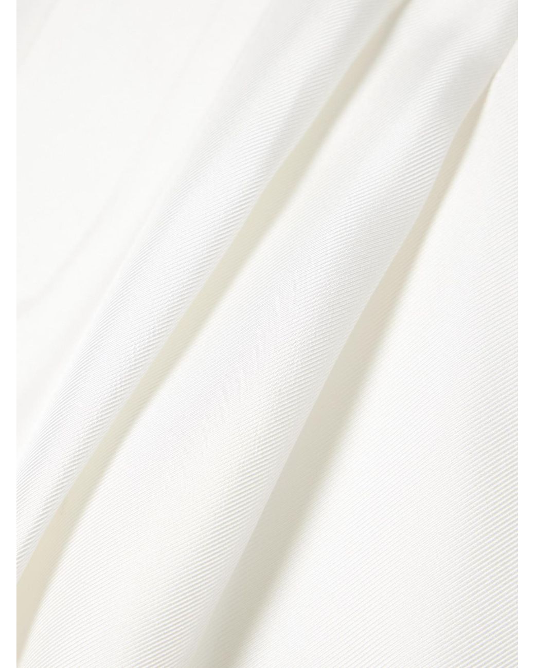 Lisa Yang White Pleated Silk-Twill Shorts