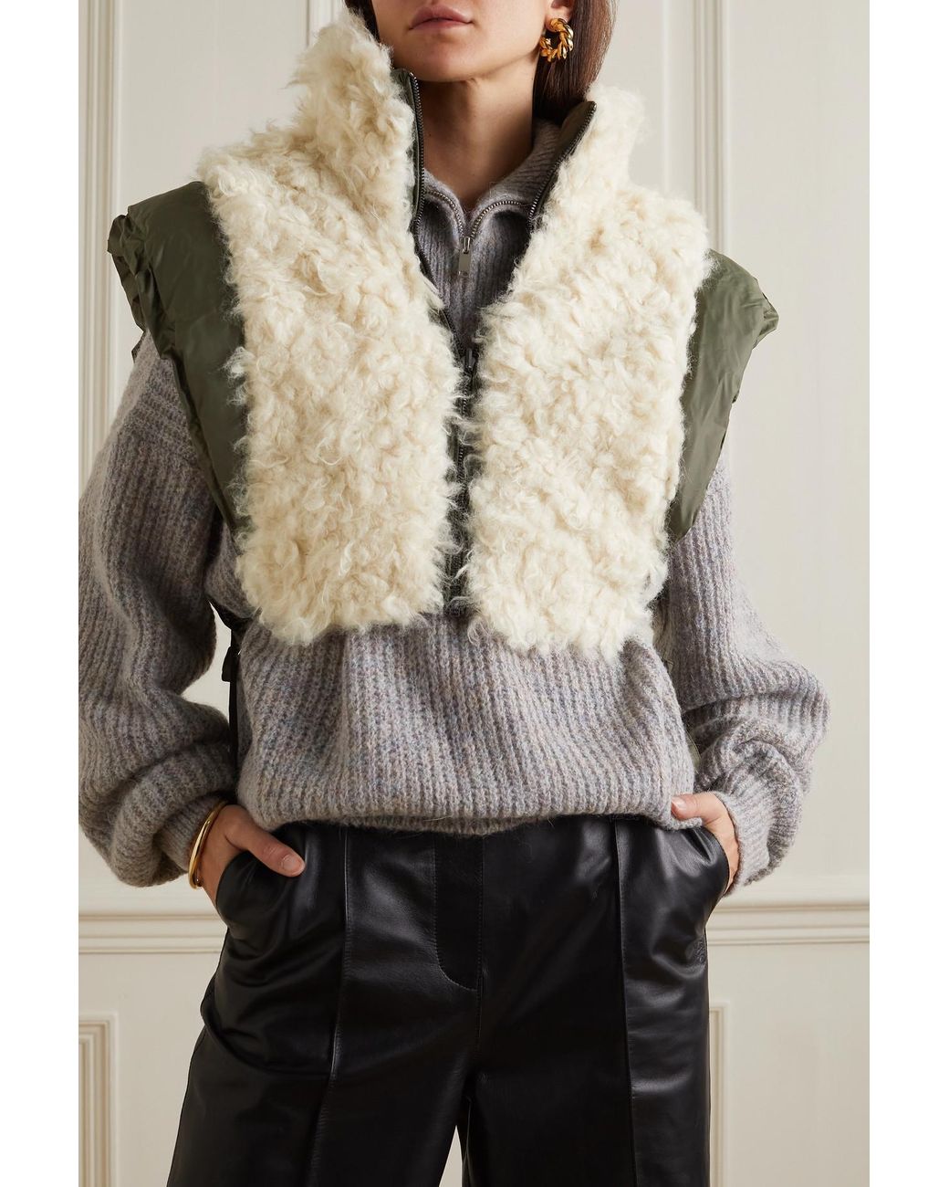 domesticeren diepvries Chirurgie Étoile Isabel Marant Reversible Faux Shearling And Quilted Shell Vest in  Green | Lyst