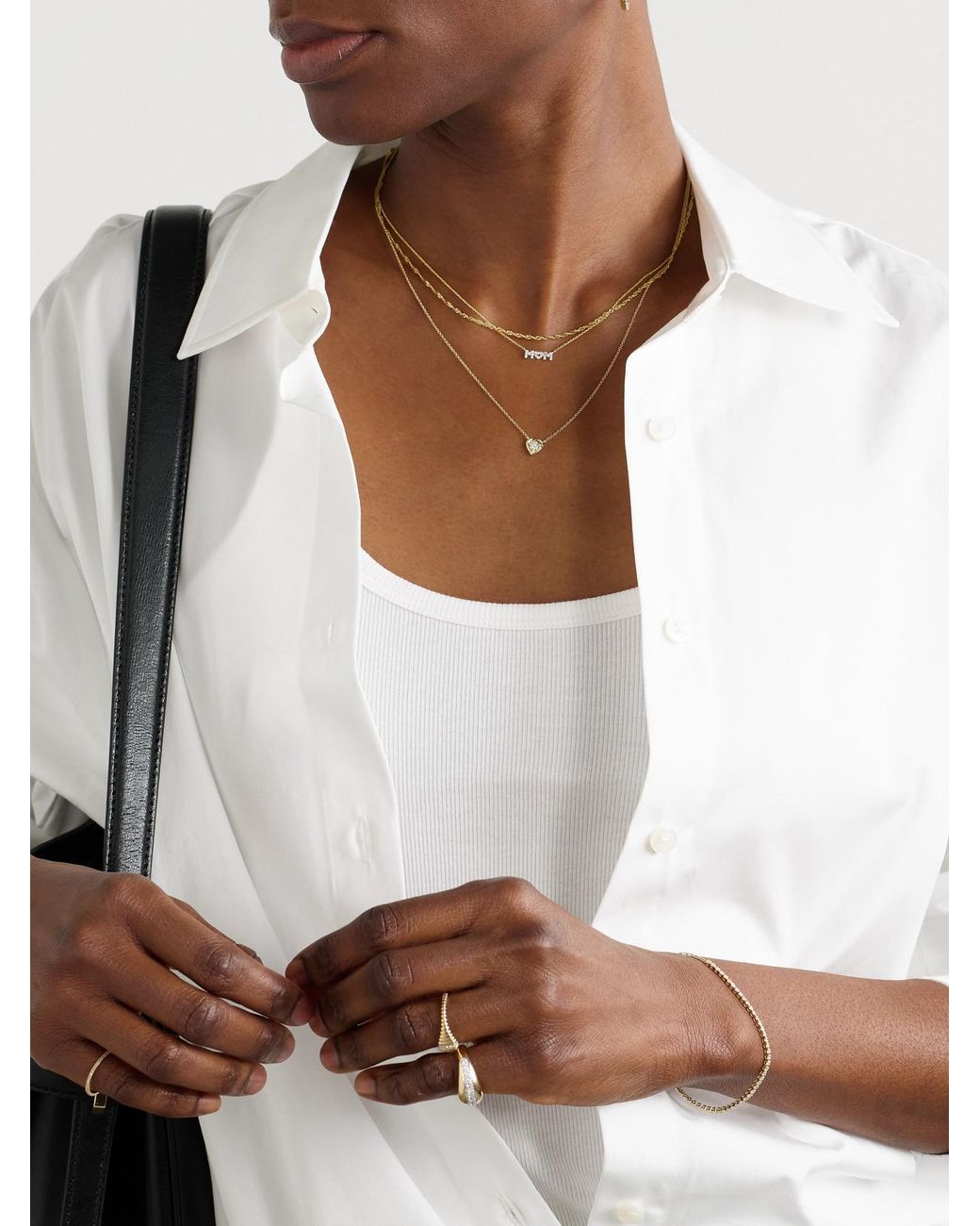 STONE AND STRAND Natural Tie The Knot 10-Karat Diamond Necklace