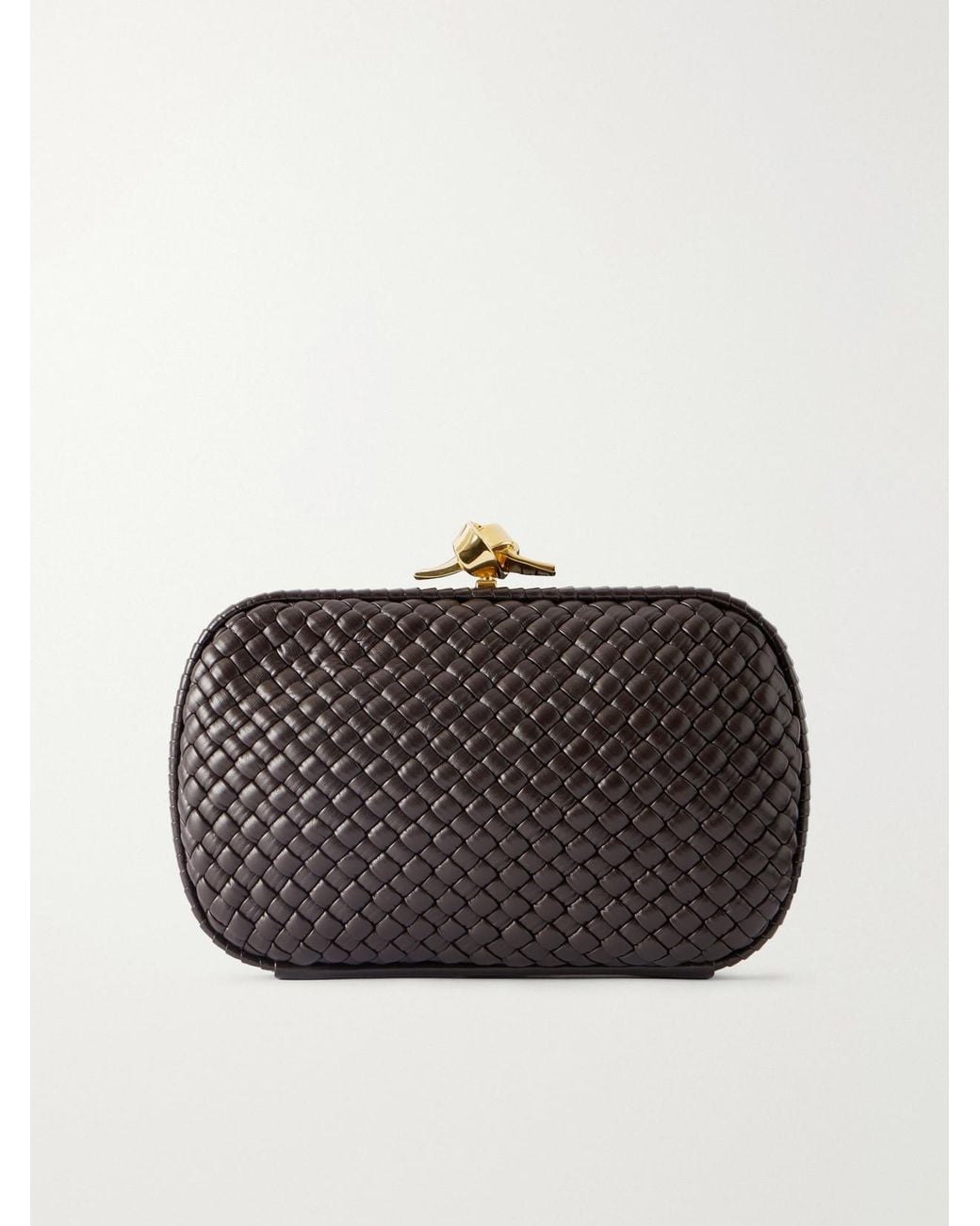 Bottega Veneta Black Knot Intrecciato Leather Clutch