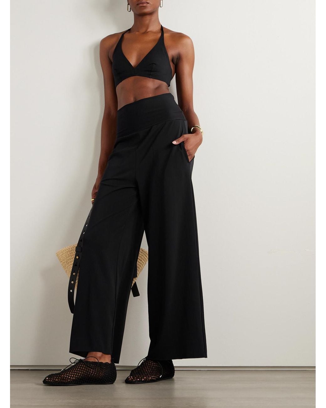 Eres Black Les Essentiels Dao Convertible Wide-Leg Pants