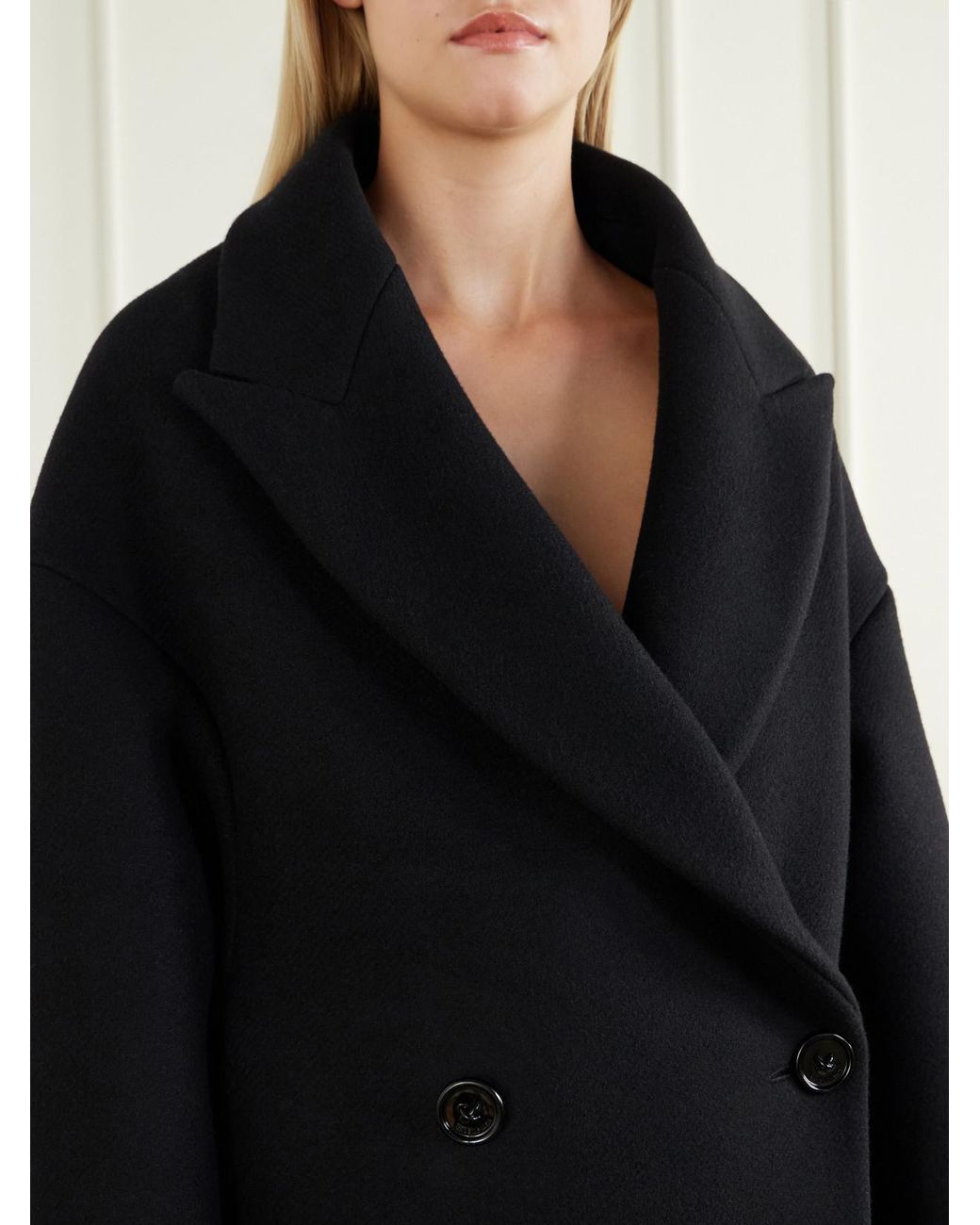 Balenciaga Black Stola Wool Coat