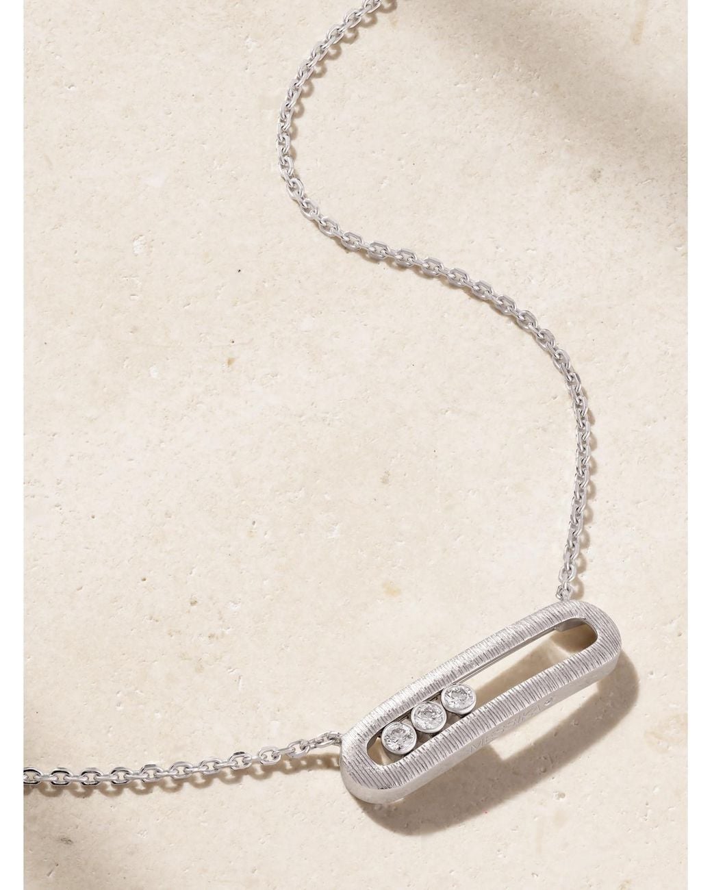 Messika Natural Move Classique Ciselé 18-Karat Diamond Necklace