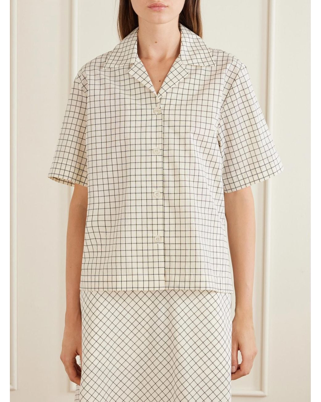 Rohe White Checked Cotton-Blend Shirt