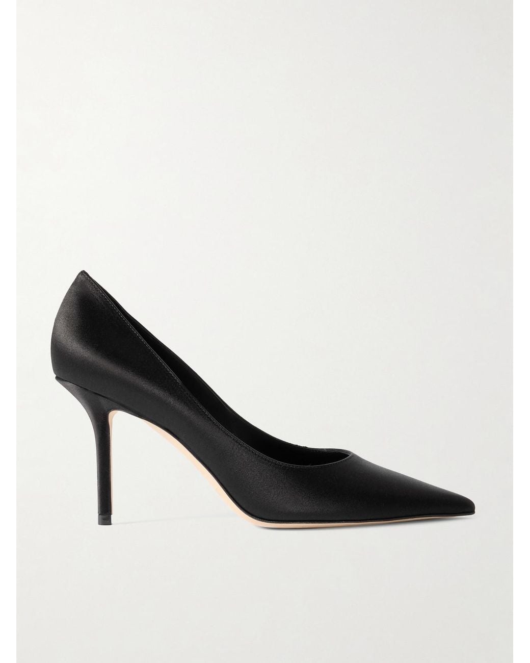 Jimmy Choo Black Love 85 Satin Pumps