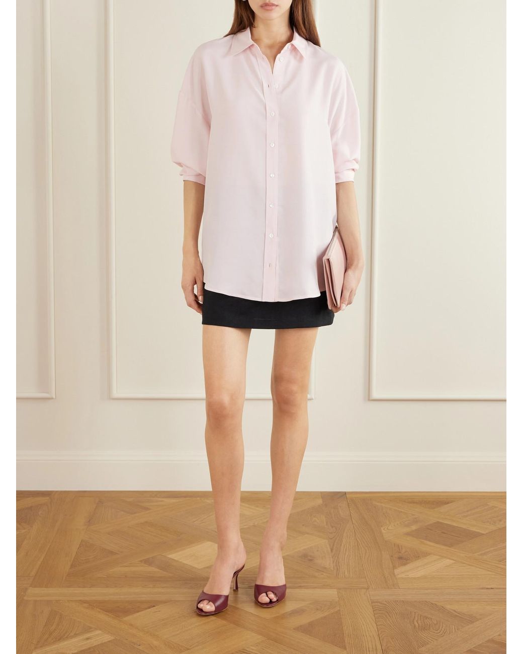 Veronica de Piante Pink Maren Silk Shirt