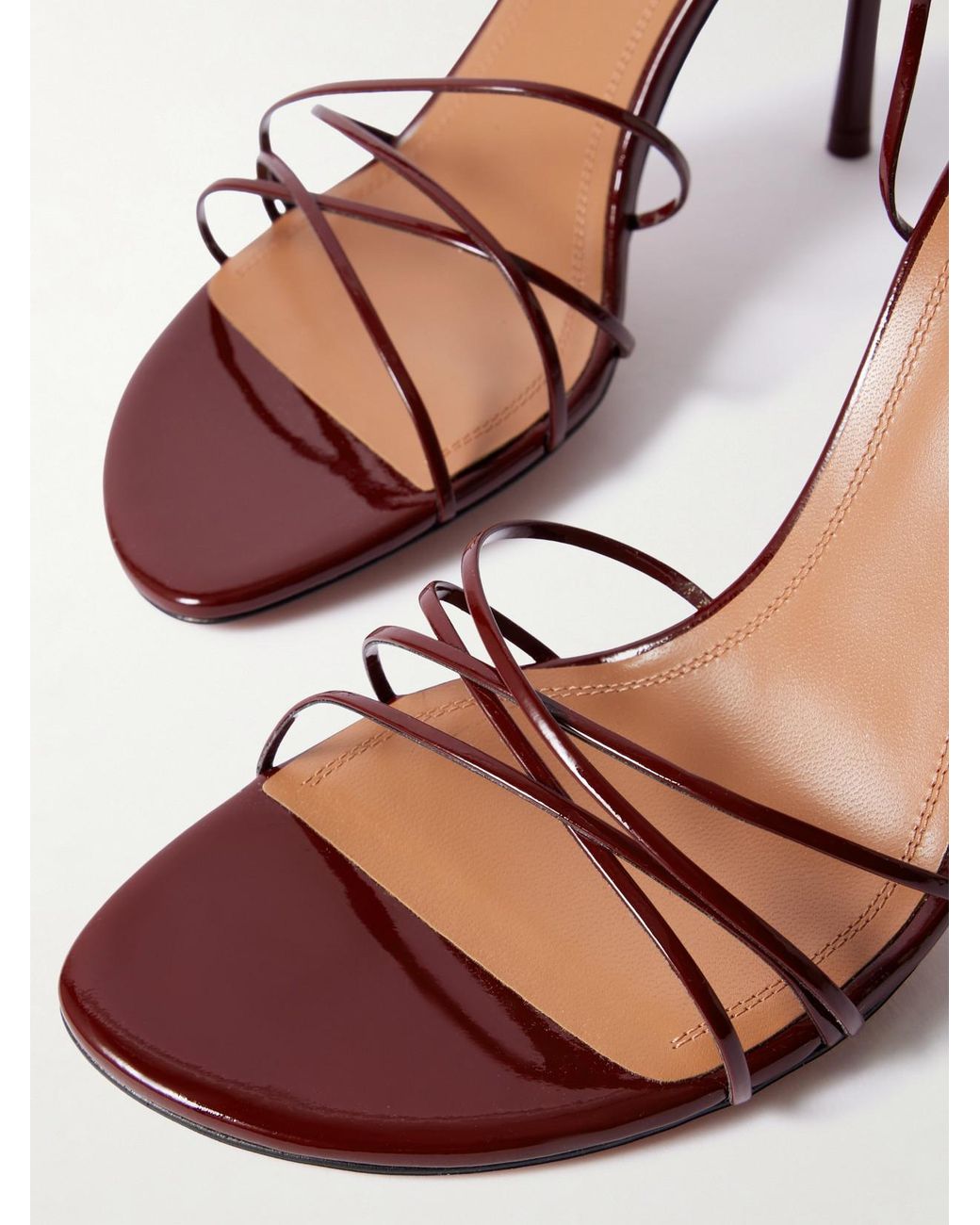 AMINA MUADDI Red Lori Patent-Leather Sandals