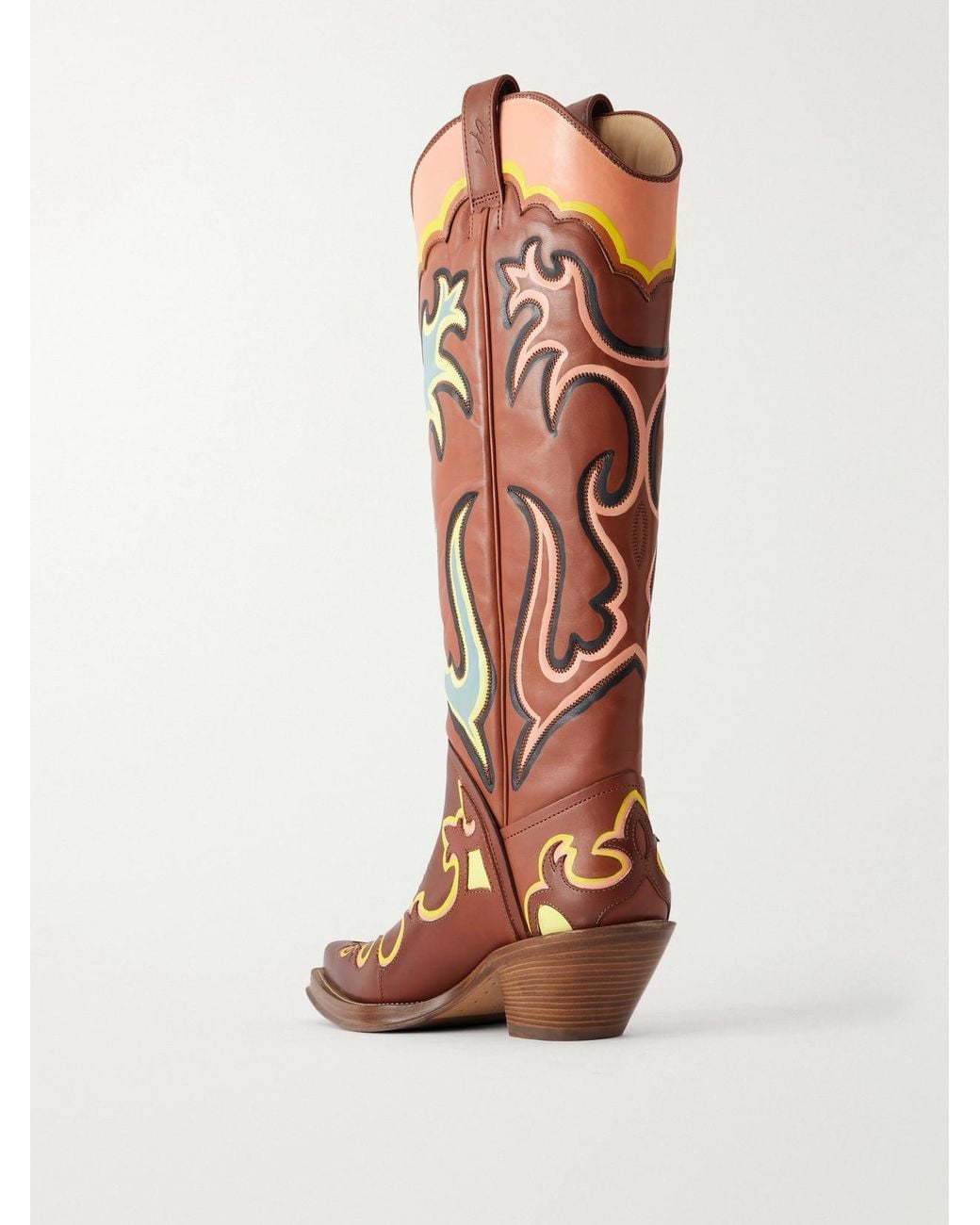 Gabriela Hearst White Capitana Painted Leather Knee Boots