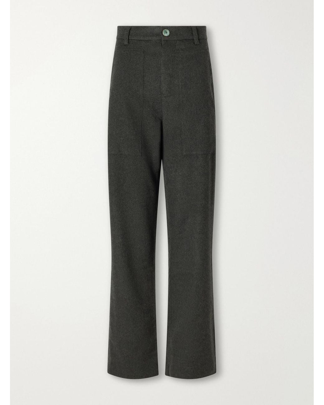 God's True Cashmere Gray Brushed Cashmere Wide-Leg Pants