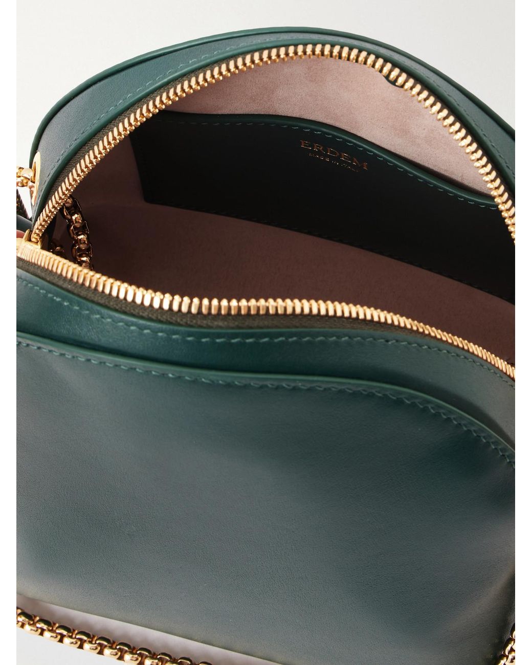 Erdem Green Flora Leather Shoulder Bag