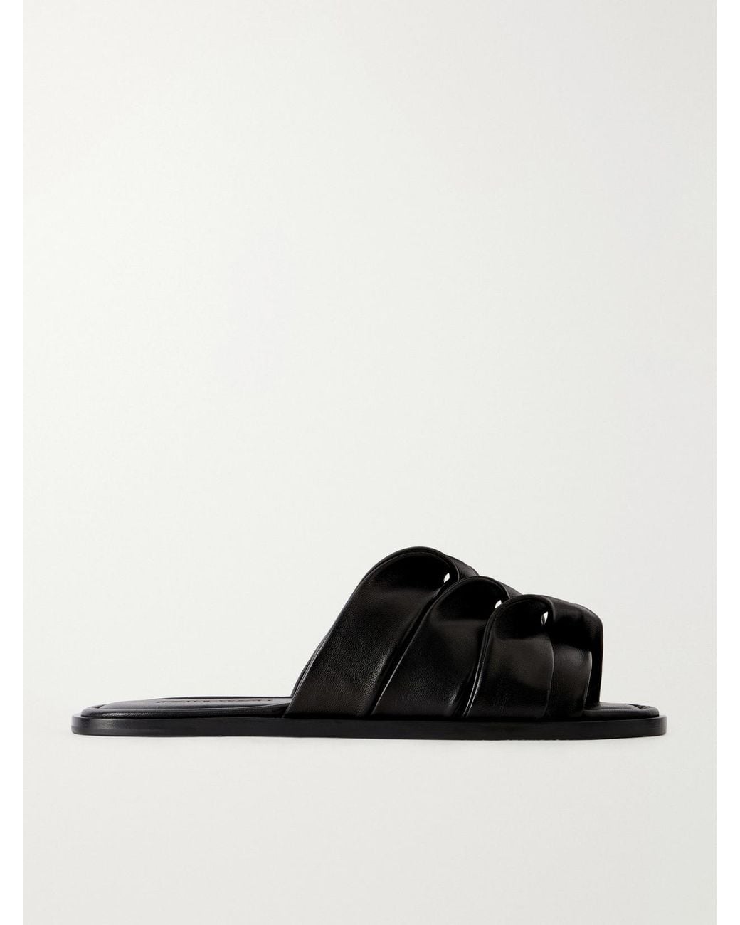J.W. Anderson Black Coil Leather Slides