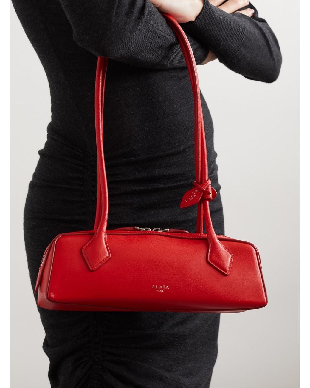 Alaïa Red Le Teckel Small Leather Shoulder Bag