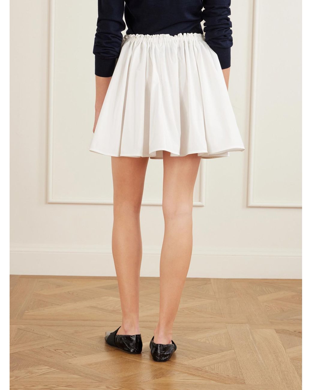 Givenchy White Pleated Cotton Mini Skirt